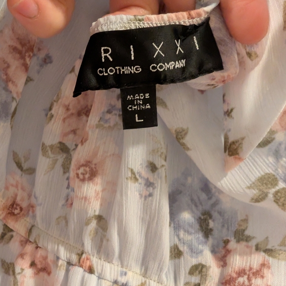 Trixxi Floral Tiered Dress - Light Blue and Pink - Picture 7 of 8